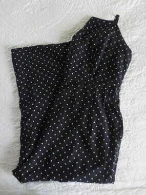 Old Navy Black & White Polka Dot  Cropped Wide Leg Jumpsuit